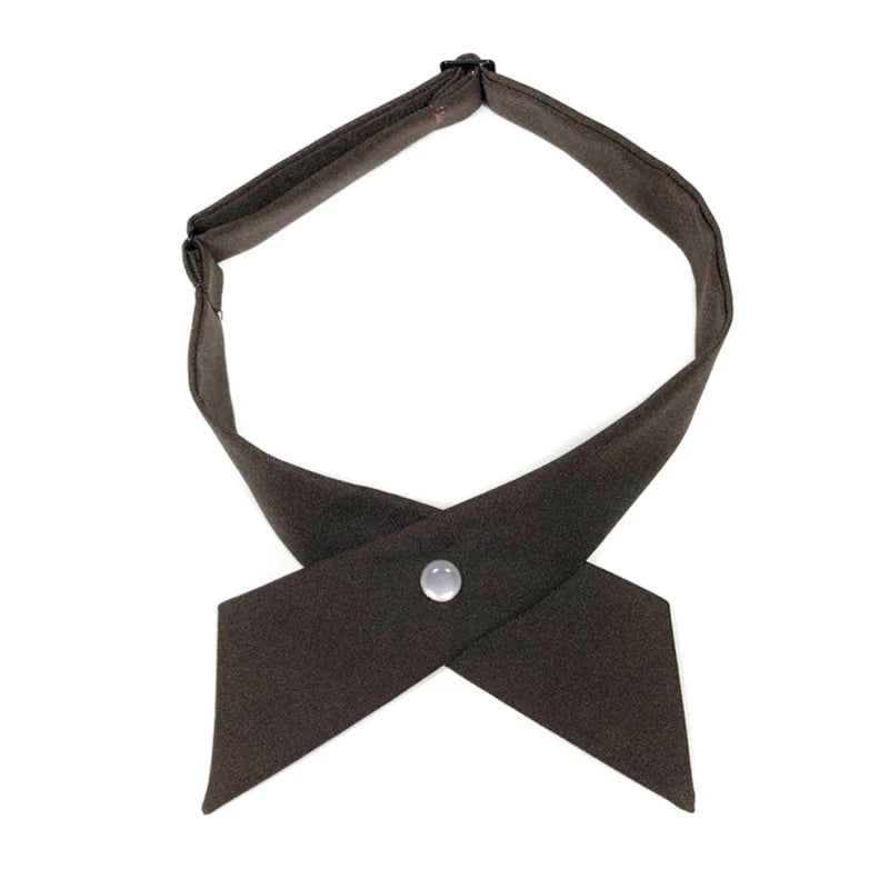 Crisscross Bow Tie Fashionsolid Color  Detachable Collar jk Apparel Accessories