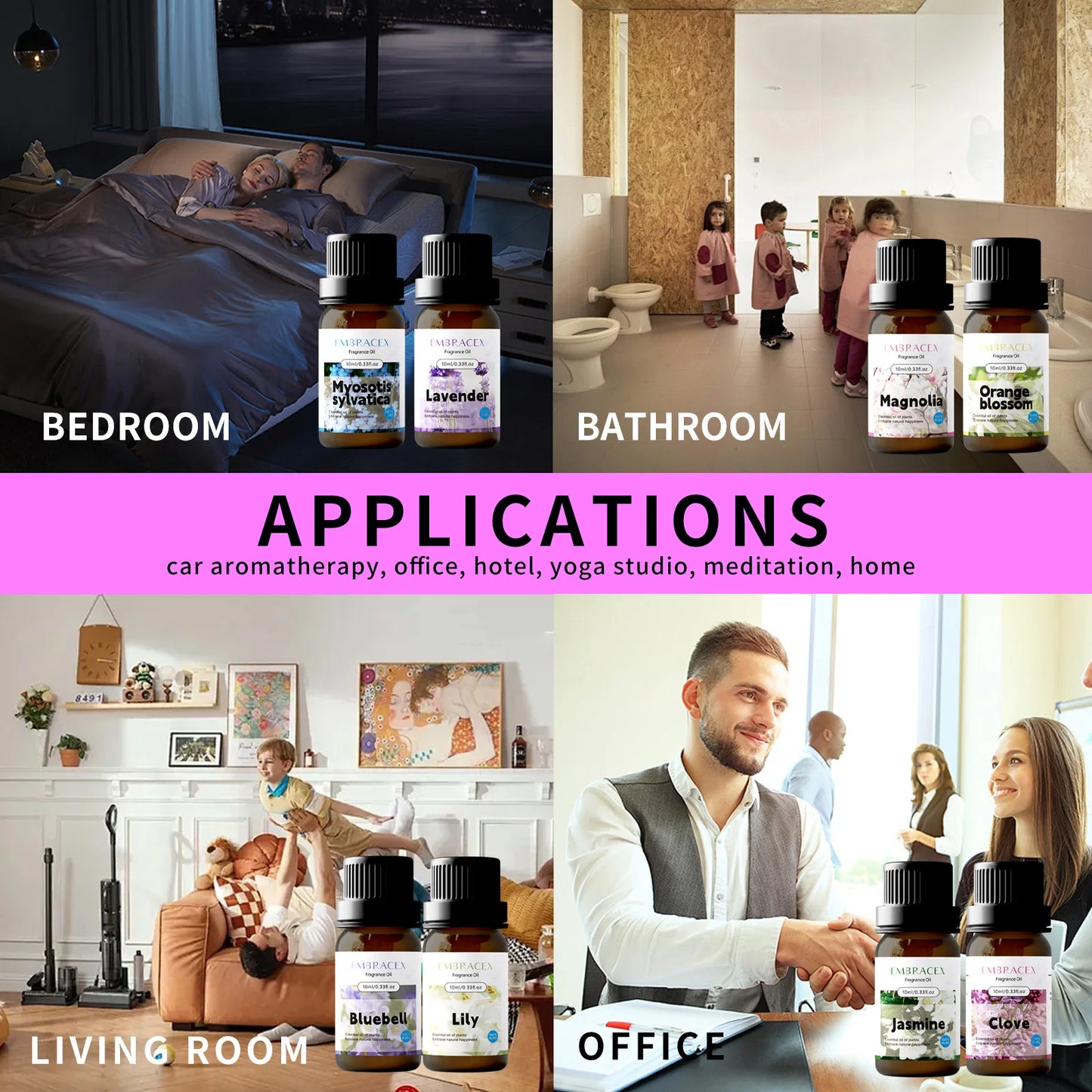 21 models Floral Essential Oils Flower Fragance Aromatherapy Essential Oils Car Aromatherapy Good Funny Gifts,For Women, Mom