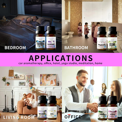 21 models Floral Essential Oils Flower Fragance Aromatherapy Essential Oils Car Aromatherapy Good Funny Gifts,For Women, Mom