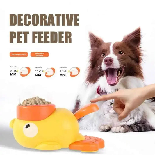 Automatic Dog Feeder Duck Design With Pedal For Feeding And Water Drinker Dogs Food Dispenser Pet Bowl