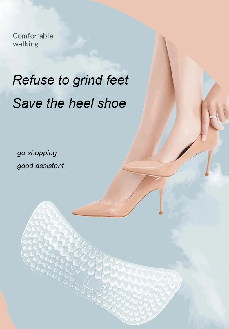 1 Pair Silicone Heel Stickers Heels Grips for Women Men Anti Slip Heel Cushions Non-Slip Inserts Pads Foot Heel Care Protector