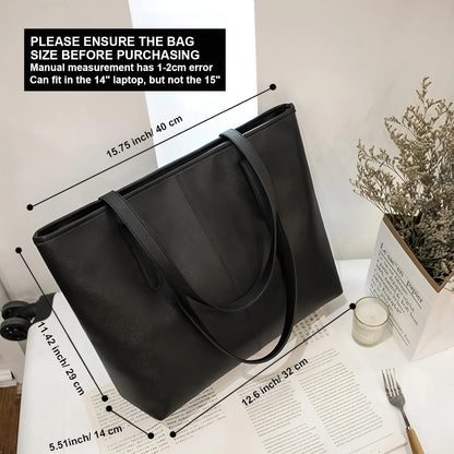 Women Fashion Bag Tote Bags for PU Shoulder Bag for Women Versatile Large Capacity Bags Split Leather Totes Handbag Work Travel