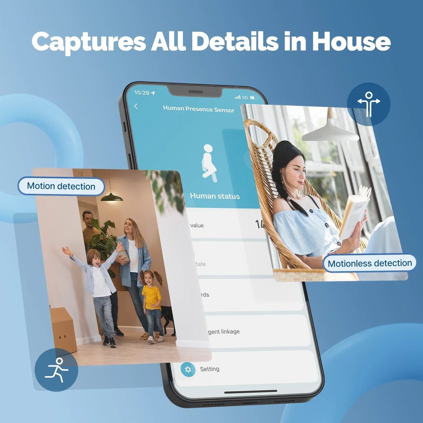 MOES Smart Presence Sensor WiFi/ZigBee, Human Motion & Motionless Detection, Light Sensor, App Alerts, Wired Install
