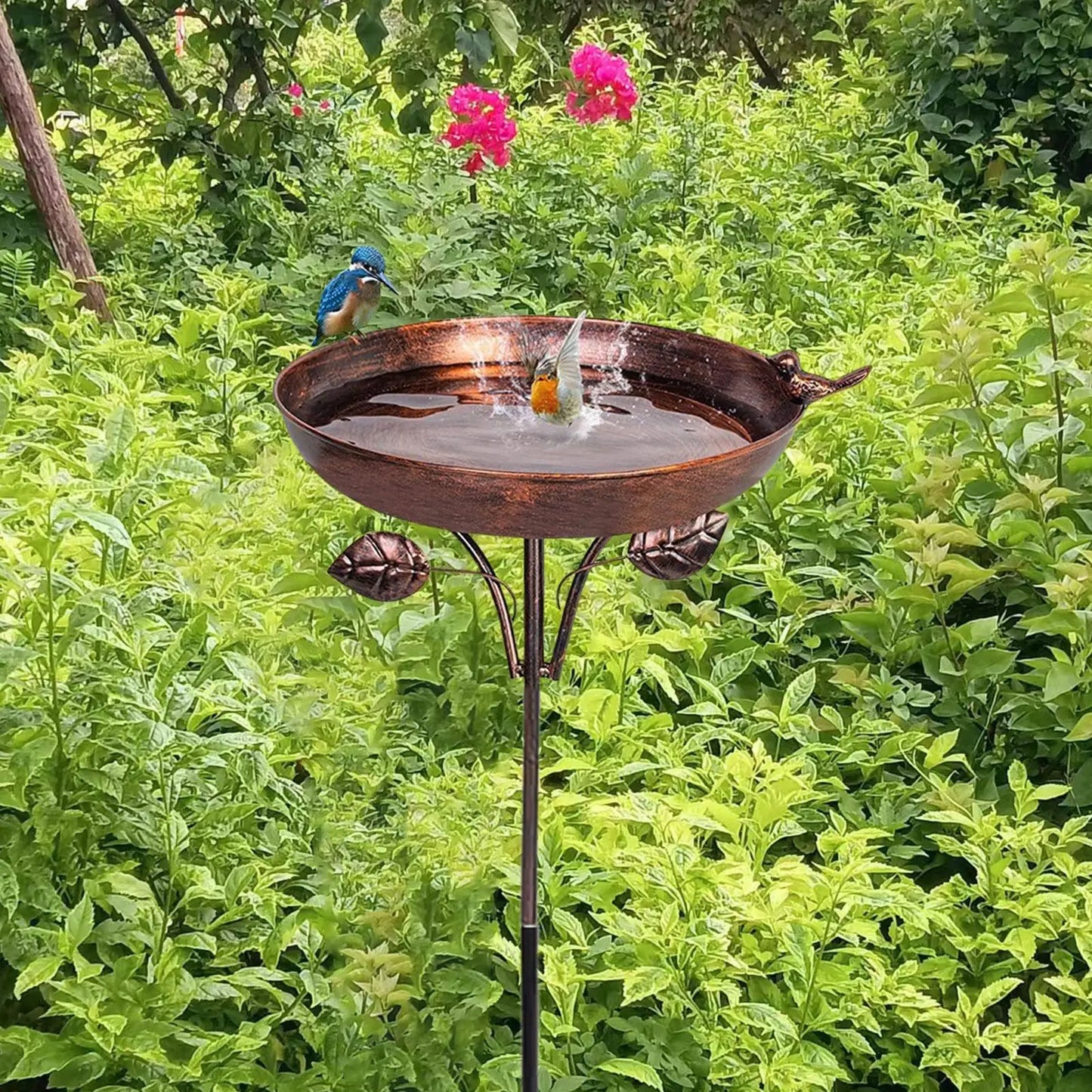 Standing Bird Bath, Bird Bath for Outdoor Garden Metal Bird Basin, Bowl, Water Bath for Birds, Antique Bird Bath, Winterproof
