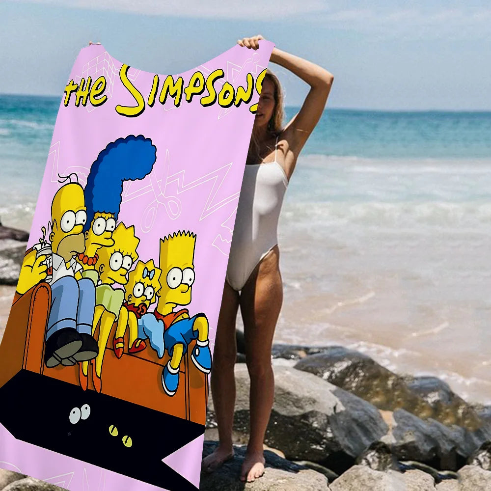THE S-SIMPSONS Anime Cartoon Beach Towel Cute Kawaii Room Decor Bath Girls Children Hand Towels For Bathroom Shower