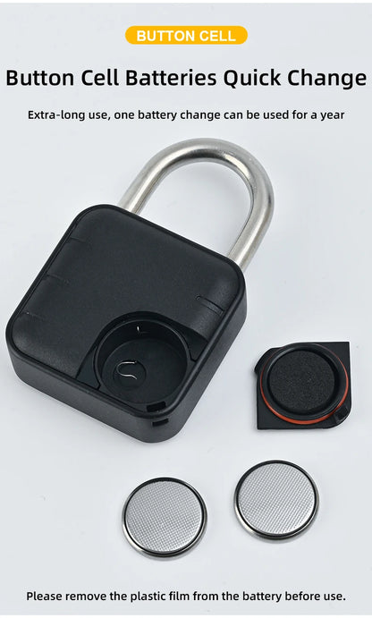 Smart Biometric Fingerprint Pad Lock Keyless Anti Theft Padlock IP67 Waterproof Home Travel Security Electronic Password Lock