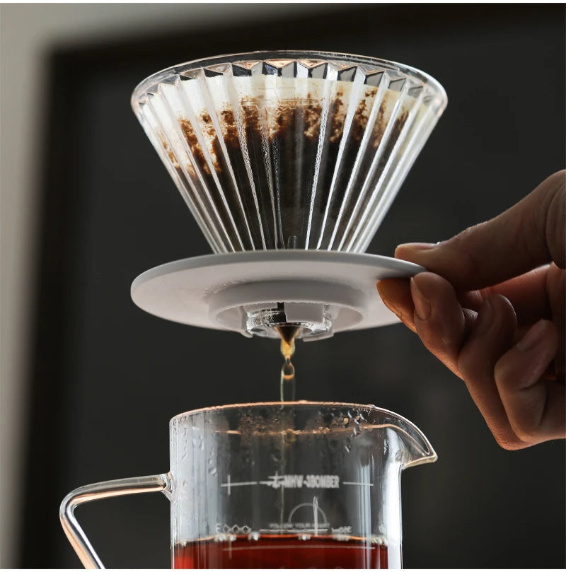 MHW-3BOMBE Pour Over Coffee Dripper Glass Coffee Dripper Coffee Filter Cup Reusable Coffee Drip Filter Cone Coffee Maker