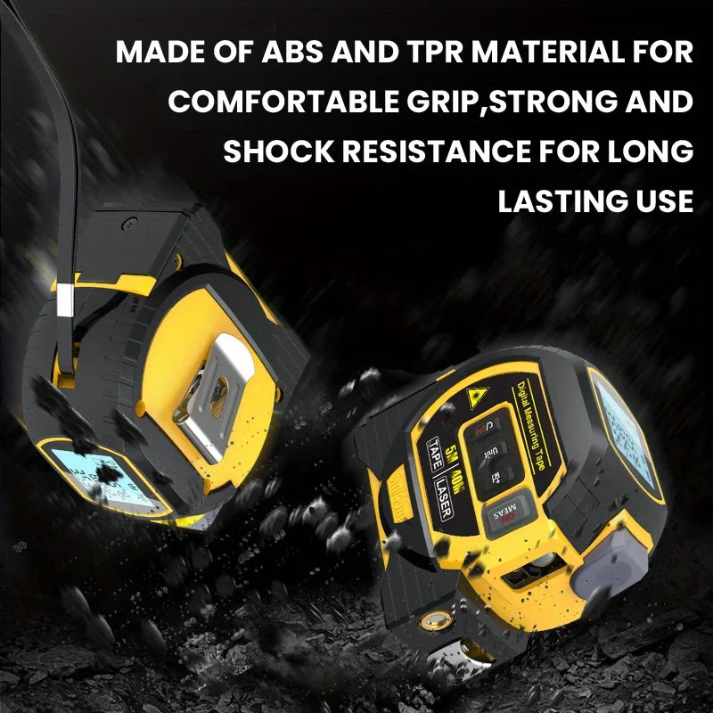 Laser Tape Measure 3In1 Digital Tape Measure 40/60M High Infrared Precision Rangefinder Steel Measuring with Large Display Tool