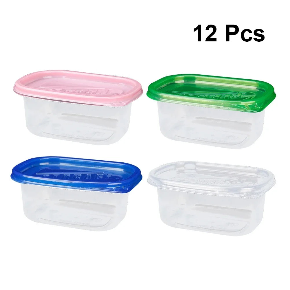 12pcs 280ML Rectangular Plastic Lunch Boxes Disposable Food Container Kitchen Sealed Box For Fruit Cake