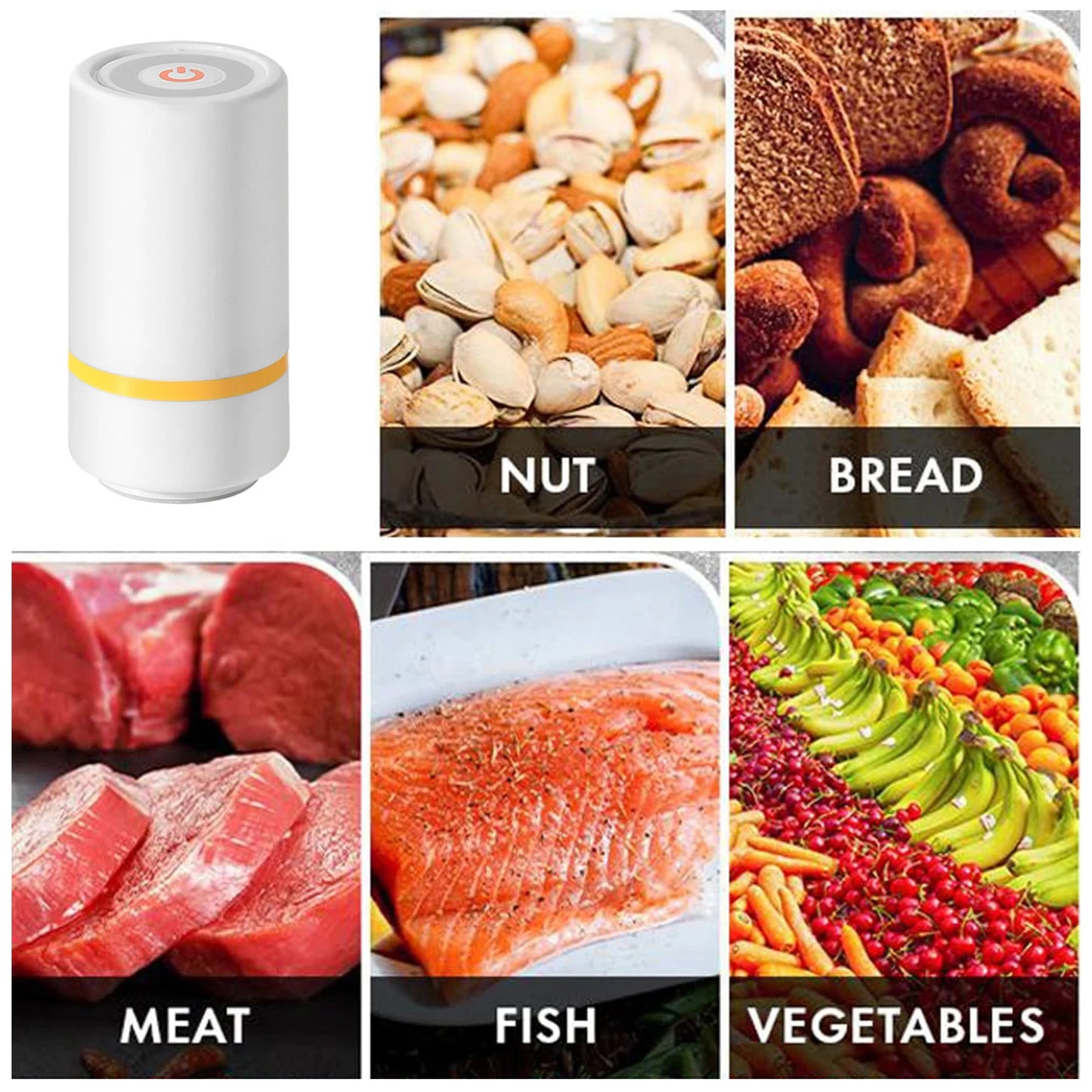 Universal Mason Jar Sealer Vacuum Kit BAP Free Vacuum Sealing Machine Food Storage Wear-Resistant for Wide Mouth Kitchen Gadgets