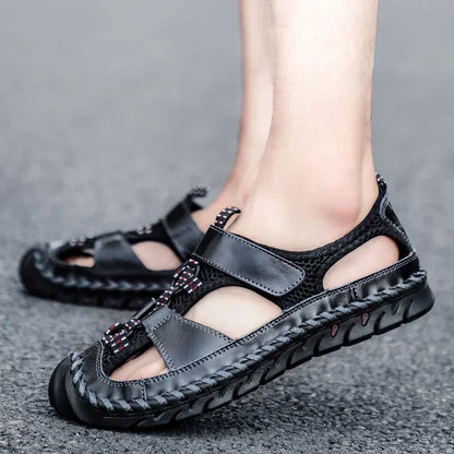 Comfortable Man Sandal for Men Flat Sandals Trend 2024 Men's Summer Sandal Authentic Leather Shoes Man Platform Sandals. Slipers