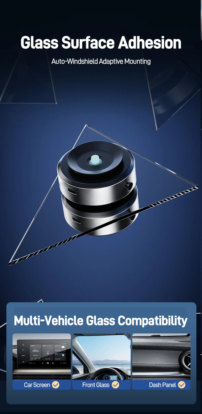 Magnetic Mobile Phone Holder Intelligent Car Mount Cell 360°Rotation Black Technology Stable  Suction Universal  Vacuum Adsorpti