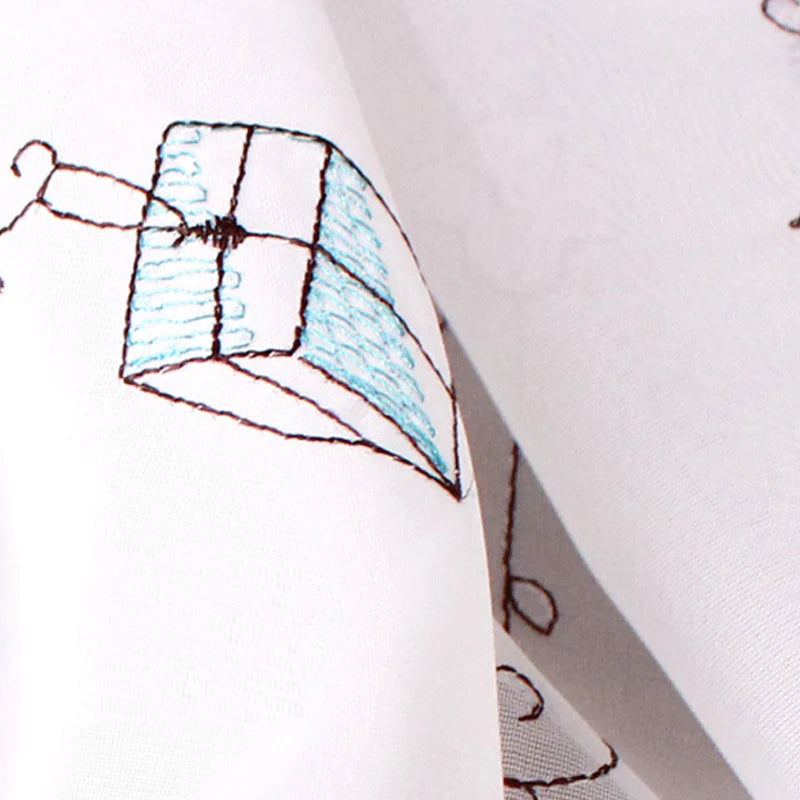 Korean Cute Gift Coffee Curtain Half Curtain Short Curtain Screen Curtain Door Curtain Finished Bedroom Screen Cabinet