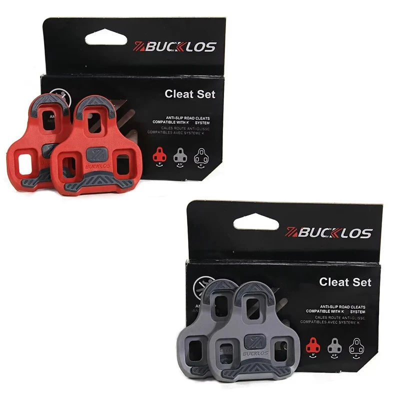BUCKLOS for LOOK Keo Cleats Float Road Cycling Shoes Pedal Cleats for Look Keo Bike Self Locking Pedal Plate 4.5/9 Degree 1/2pc