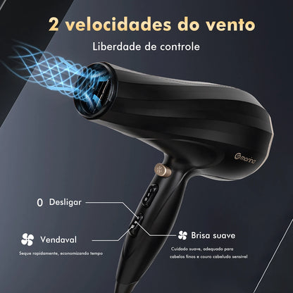 Hair dryer, dryer, professional hair dryer, hair dryer, 110 Hair Dryer/220V 1800W Black/Golden, from Brazil