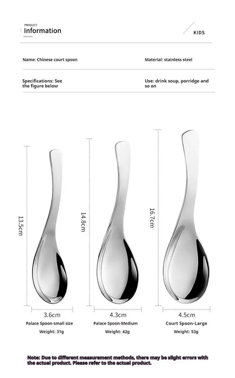 5pcs Stainless Steel Spoon Spoon Household Creative Stainless Steel Tablespoon Soup Spoon Small Spoon Spoon Children Dinner