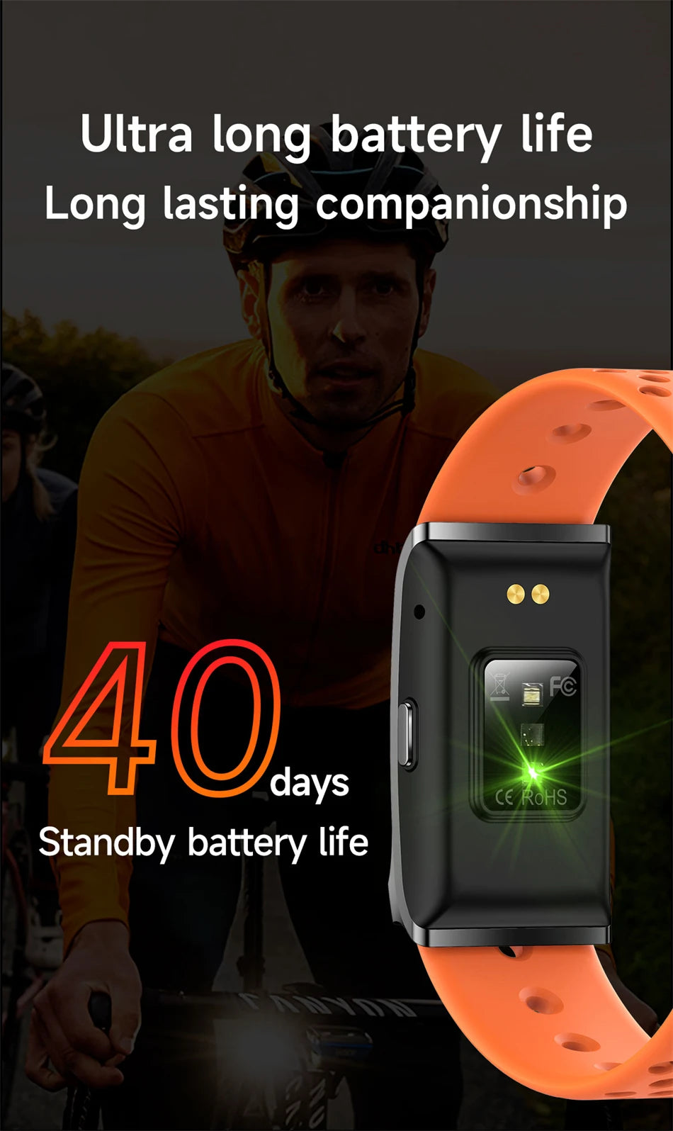 Smart Wristband Wearable Fitness Multi-Sport All-Day Automatic Continuous Monitoring Health Data Improve Sleep Stress Wellness