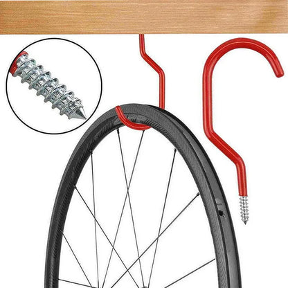 Bicycle Hanger Hooks Wall Mounted Screw-in Storage Hook Set Heavy Duty Hooks  For Garage Garden Tool