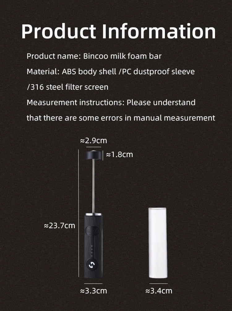 Bincoo New Milk Foamer Coffee Whisk Mixer Electric Blender Egg Beater Mini Frother Handle Stirrer Cappuccino Maker Cooking Tools