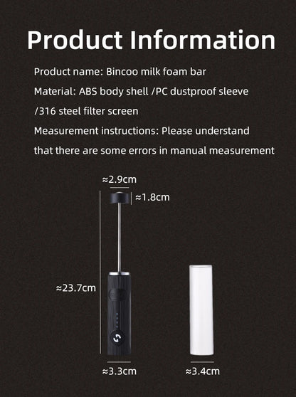 Bincoo New Milk Foamer Coffee Whisk Mixer Electric Blender Egg Beater Mini Frother Handle Stirrer Cappuccino Maker Cooking Tools