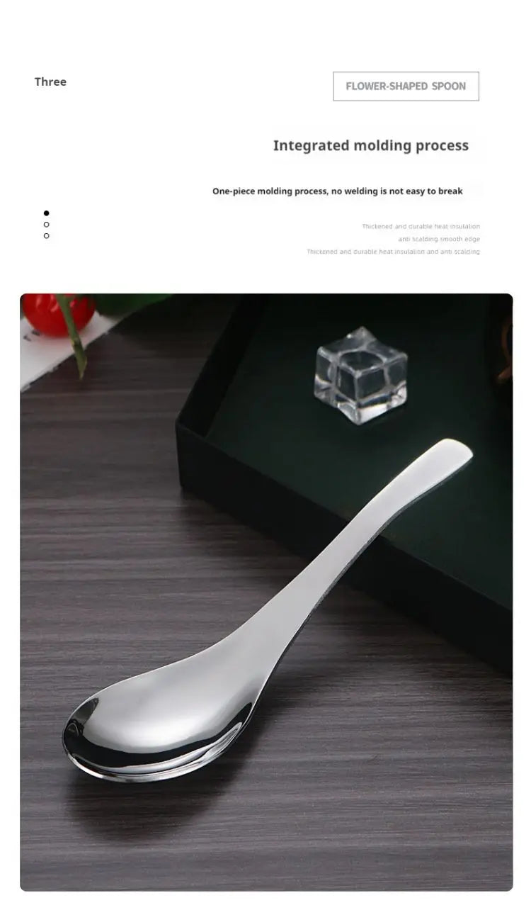 5pcs Stainless Steel Spoon Spoon Household Creative Stainless Steel Tablespoon Soup Spoon Small Spoon Spoon Children Dinner