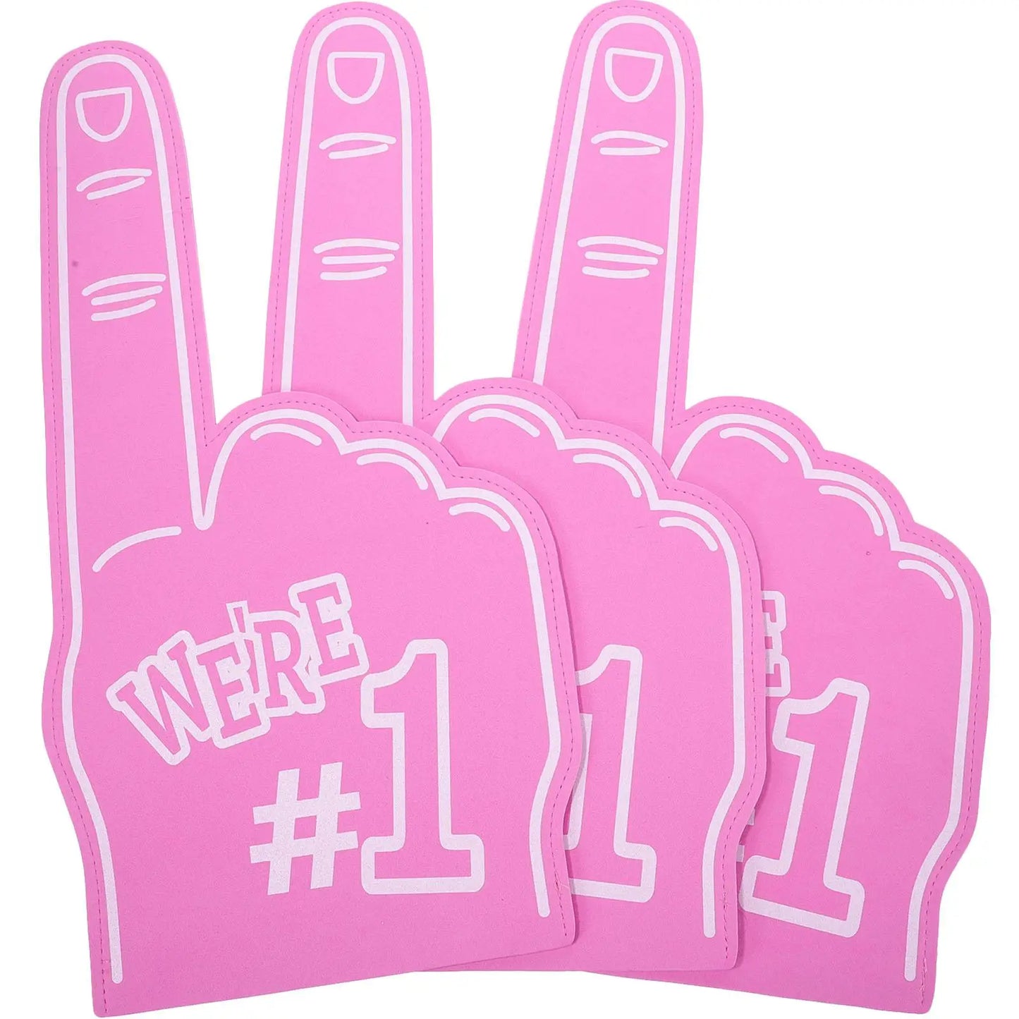 3pcs Foam Finger Cots Pink Sports Supplies Cheerleading Props Giant Hands for Soccer Basketball Lightweight EVA Kids Adults
