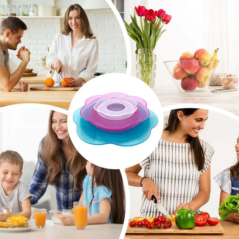 Silicone Stretch Lids Set Silicone Petal-Shaped Fresh-Keeping Bowl Lids Round Petal-Shaped Elastic Food Container Lids For