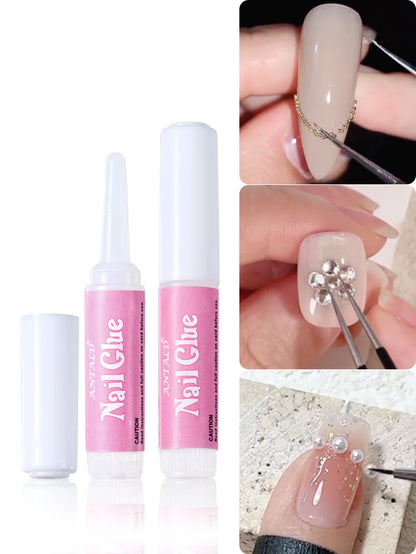 50 PCS Nail Glue for Acrylic Nails,Nail Tip Glue Professional Nail Glue False Nail Tips Glue  Broken Nails Adhesive Super Bond