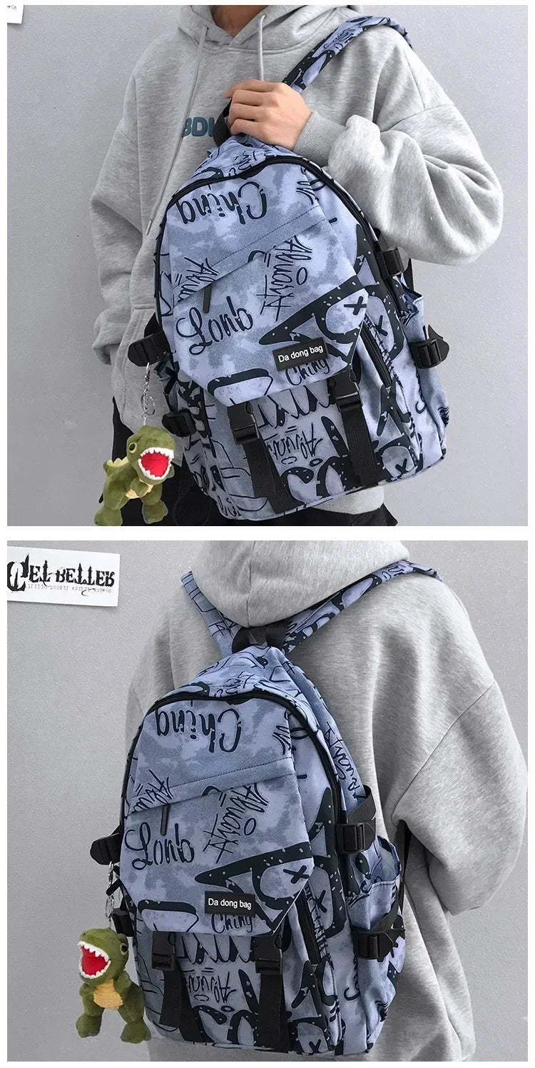 14 inches Large Capacity Leisure travel Backpack Male Cool Men's Casual College Student Schoolbag Males Junior Student