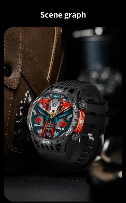 Smart Watch Men With LED Lighting Compass Sports Fitness Tracker Watch IP68 Waterproof Bluetooth Talk SmartWatch For Android IOS