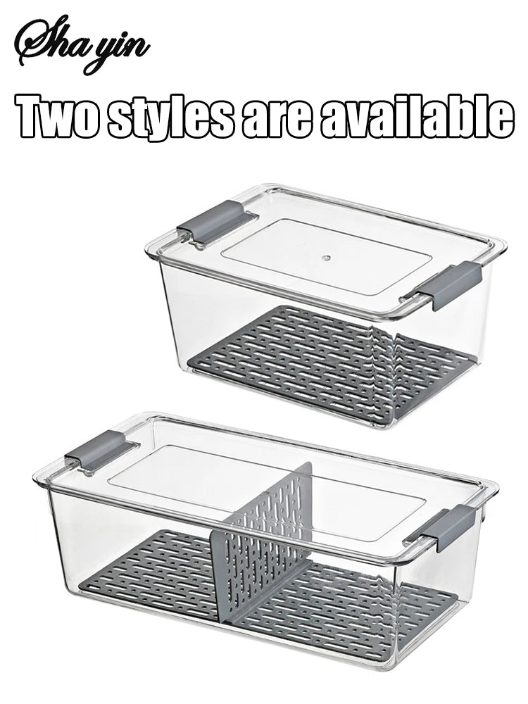 Fridge Organizer Stackable Refrigerator Organizer Bins with Lids Clear Fruit Storage Containers Freezer Pantry Kitchen Boxes