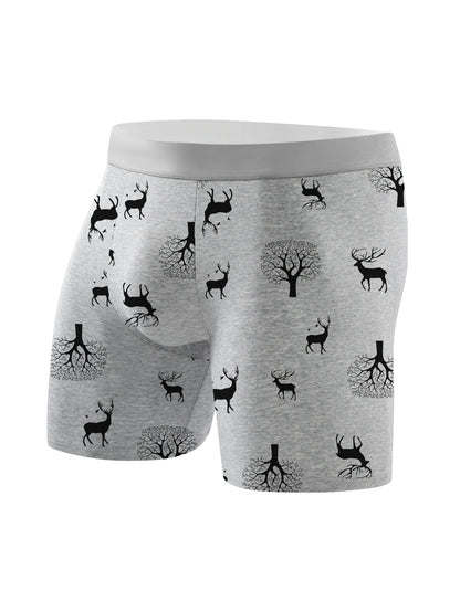 4pcs Men's Underwear Sports Fitness Boxer Briefs Breathable and Comfortable Long Panties Athleisure Fashion Long Panties