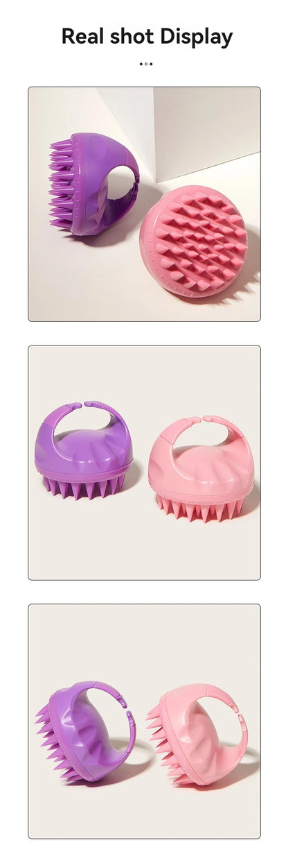 Scalp Scrubber Shampoo Brush Massager Clean Scalp Comb With Handle Hair Washing Brush Scalp Exfoliator Brush Head Scrubber Tools