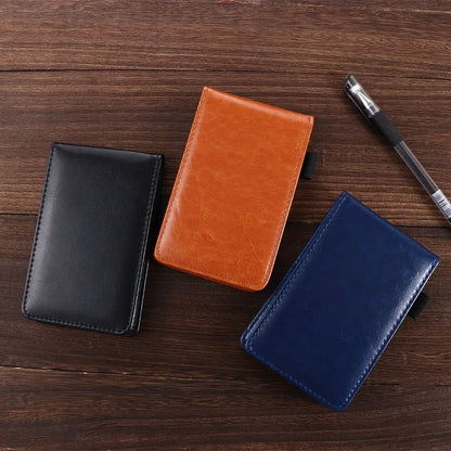 Stationery School Supplies Memo Pads Retro Leather Cover Small A7 Notebook Mini Notepad Pocket Planner Business Memos