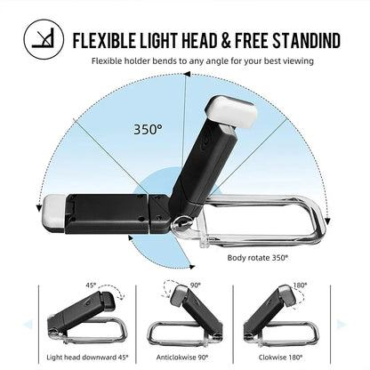 LED USB Rechargeable Book Light Reading Light Eye Protection Night Light Portable Clip Desk Light Bookmark Read Light Night Lamp