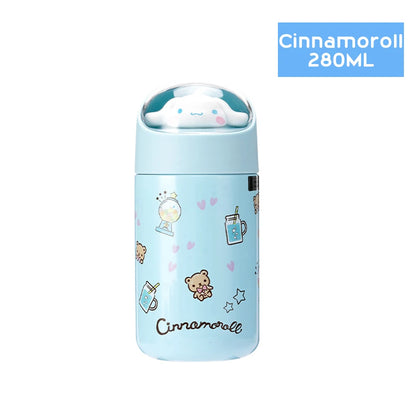 Sanrio Stainless Steel 304 Thermos Kawaii 280ML Hello Kitty Cinnamoroll Melody Vacuum Flask Water Bottle Tumbler Girls Gifts
