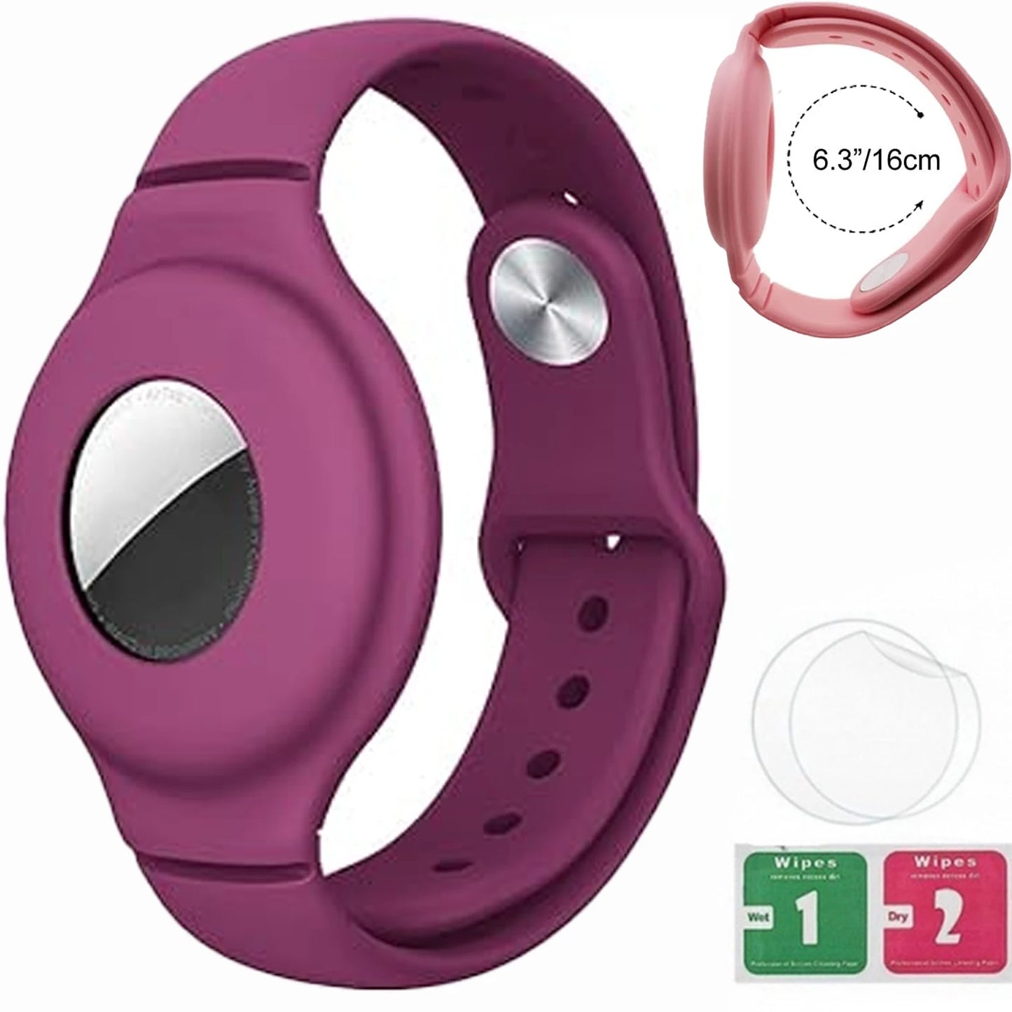 Silicone Steel Clip Compatible with Apple AirTag - Protective Silicone Clip for Tracker Protect Keychain Silicone Cover