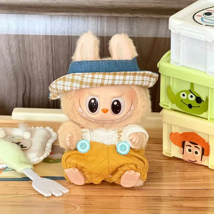 Labubu Clothes Cute Outfit Shirt Set Labubu Designer British Style Clothes Accessories Toy DIY Gifts for 15-17cm Doll