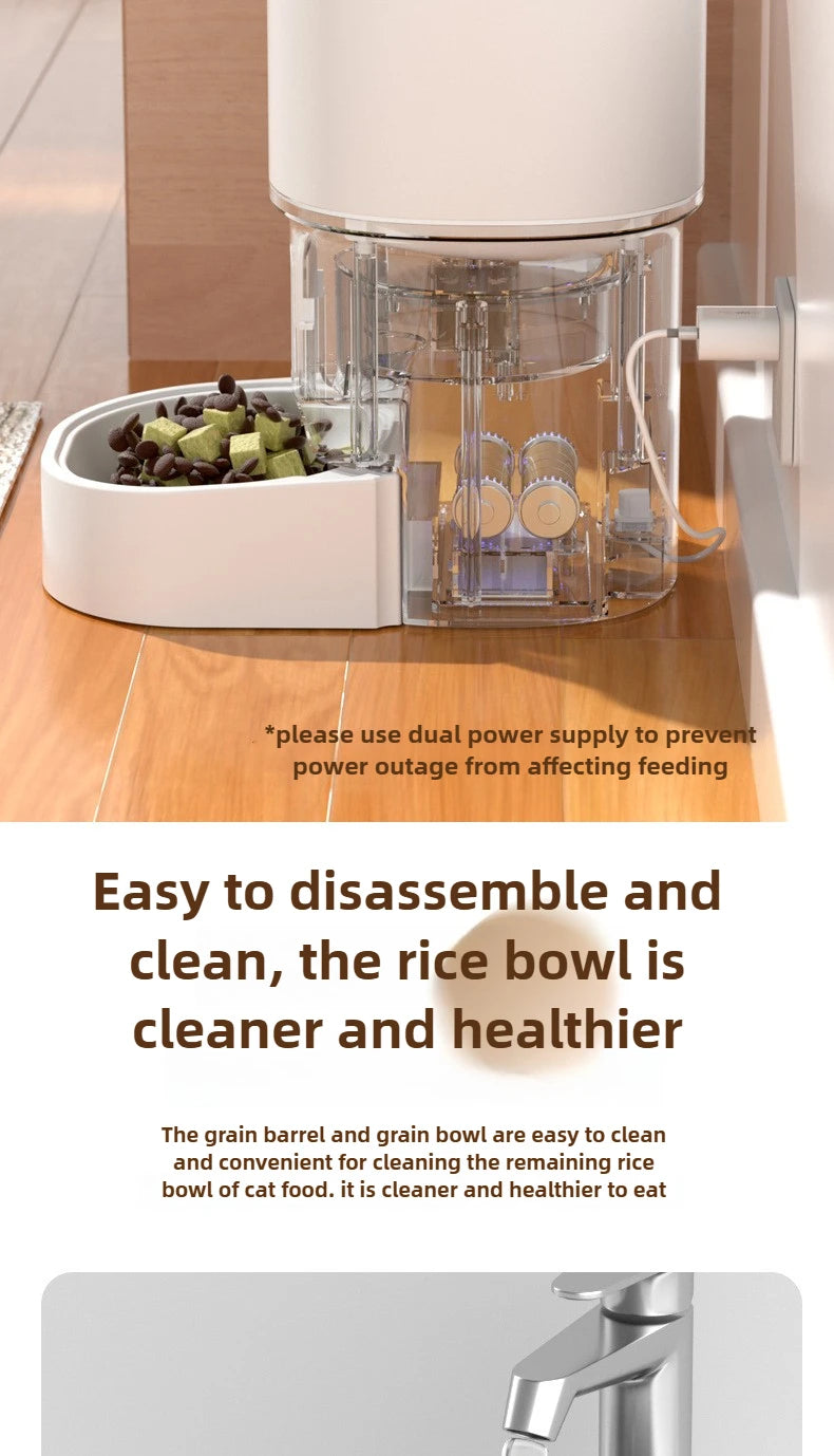 Pet Smart Cats Automatic Feeder Sealed Against Moisture Timer Quantitative Remote Cat Feeders 4l Capacity Pet Products