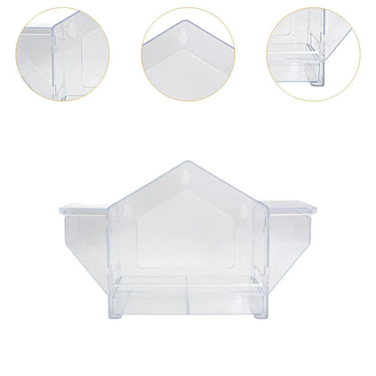 Bird Feeder Removable Food Storage Tray Transparent for Bird Watching Birdfeeder for Backyard Outdoor Lawn Patio Lovebirds