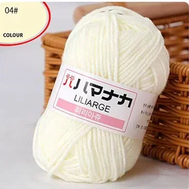 Multi-purpose 25g/ball Milk Cotton Yarn for DIY, Handmade Crafts, Amigurumi, Hats, and Bags