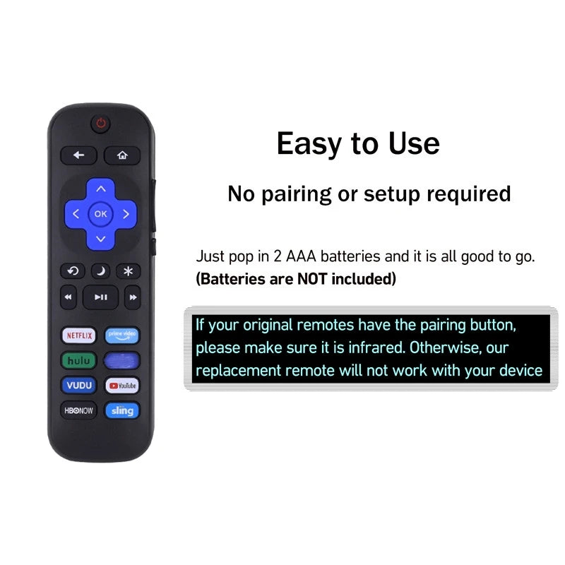 Replacement Remote Control for Roku TV for TCL Roku/Hisense Roku/Onn Roku/Philips Roku TVs Youtube Function Remote Controller
