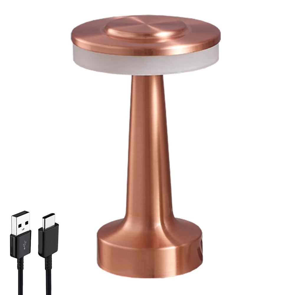 LED Touch Table Lamp Desktop Night Light Rechargeable Cordless Decor Lamp for Restaurant Hotel Bar Bedroom Bedside Light Lamp