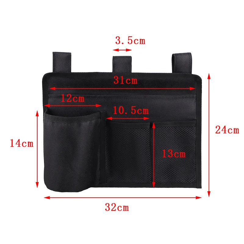 Bedside Caddy Storage Bag Multi Pockets Hanging Bag Bed Accessories Organizer Gadget Oxford Cloth for Dorm Bunk Hospital Book