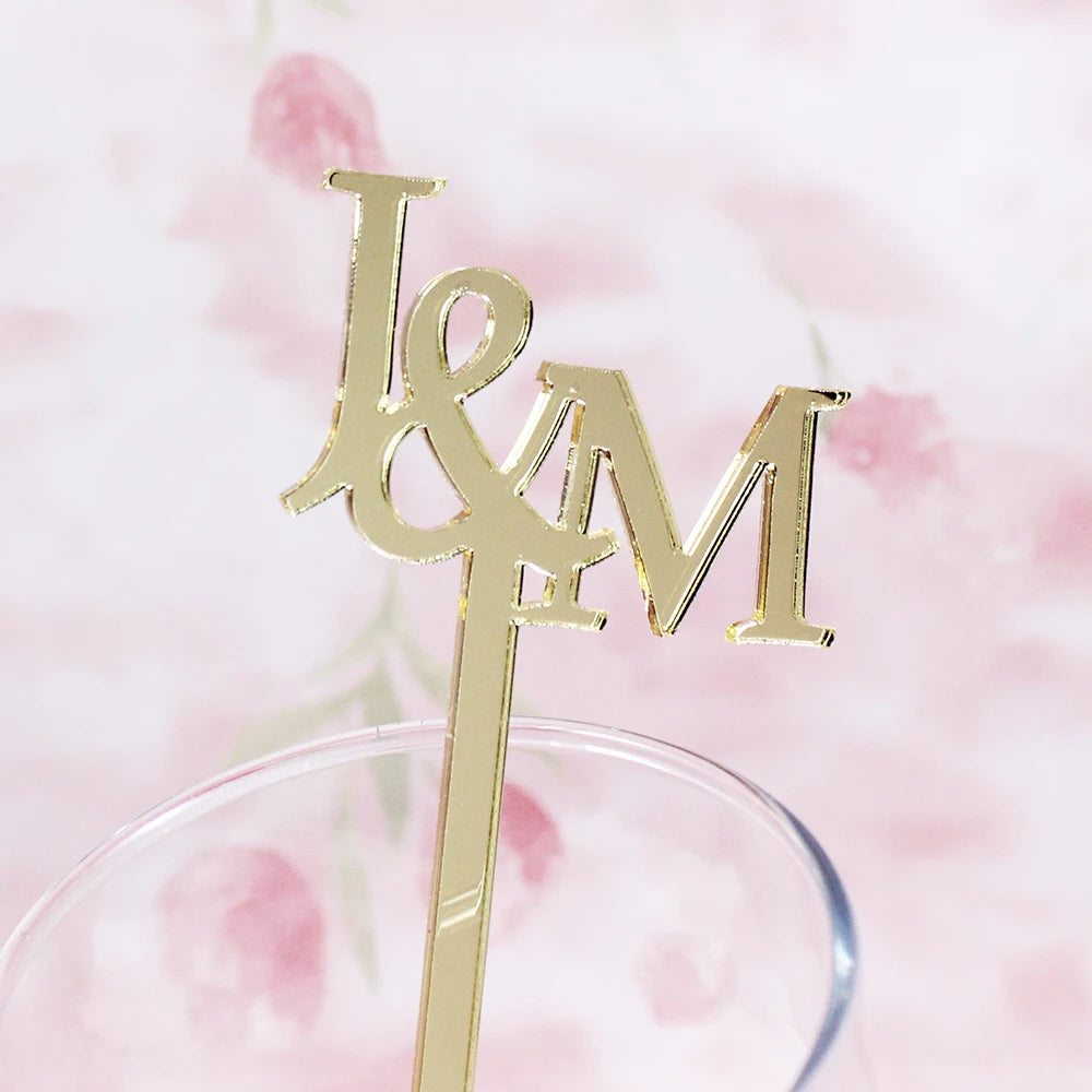 Personalized Acrylic Stirrers Custom Lasercut Drink Stirrers Initial Drink Stirrer Cocktail Sticks Wedding Stirrers 15/18cm