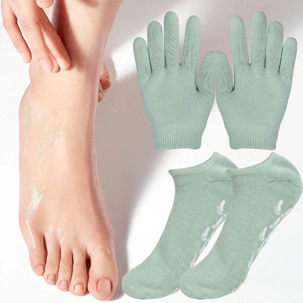 Silicone Moisturizing Mask Socks Reusable Exfoliating Anti Crack Protective Gloves Dry Dead Skin Remover Tools Hand Foot Care