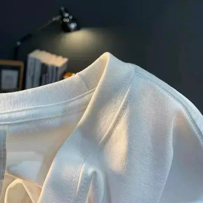 Men's and Women's Short-sleeved T-shirts, Pure Cotton, Luxurious, High Quality, Fabric Printing, Brand, Summer