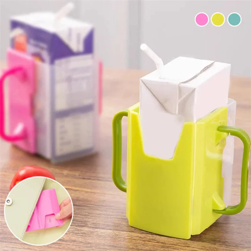 Infant Anti-Spill Cup Holder Bottle Cup Milk Holder Adjustable Safety Plastic Baby Toddler Juice Box Drinking