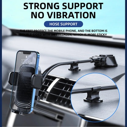 Dashboard Phone Holder for Car【360° Widest View】9in Flexible Long Arm, Universal Handsfree Auto Windshield Air Vent Phone Mount