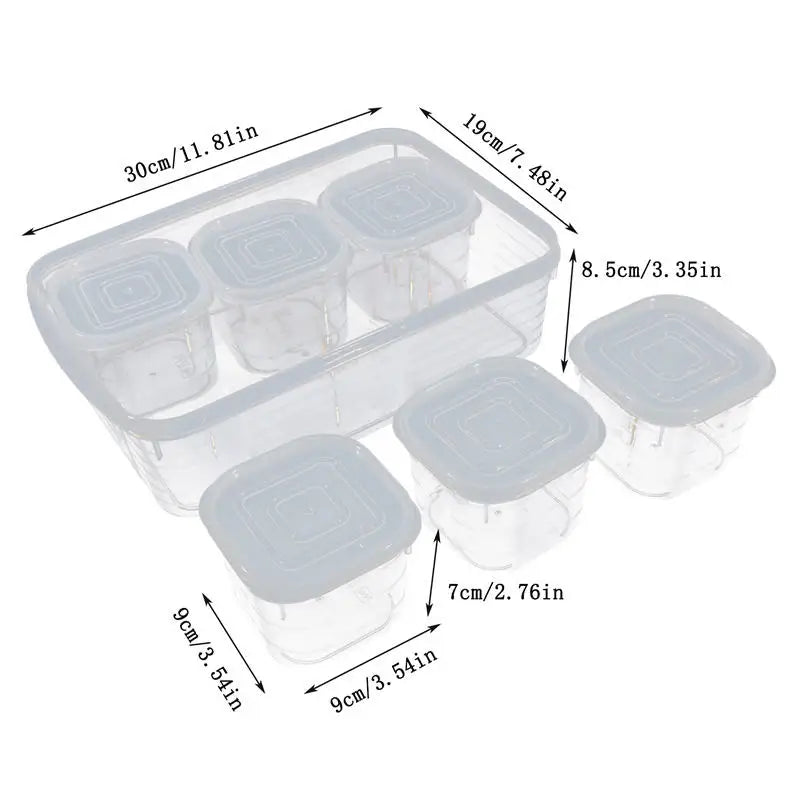 Fridge Organizer Containers Fresh Vegetable Fruit Drain Basket Refrigerator Storage Box With Lid Kitchen Tools Accessories